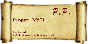 Punger Pál névjegykártya